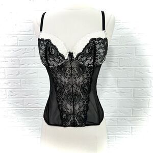 NWT VINTAGE Victoria’s Secret Lace Corset Top Bustier Size 34C